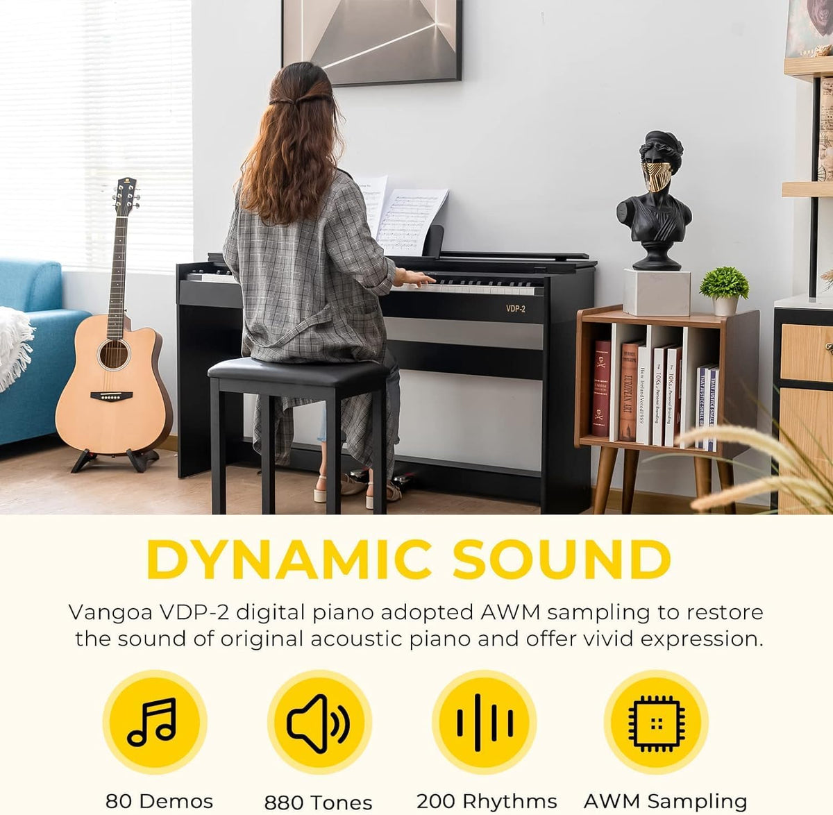 88 Keys Weighted Hammer Action Digital Piano with Furniture Stand W496386