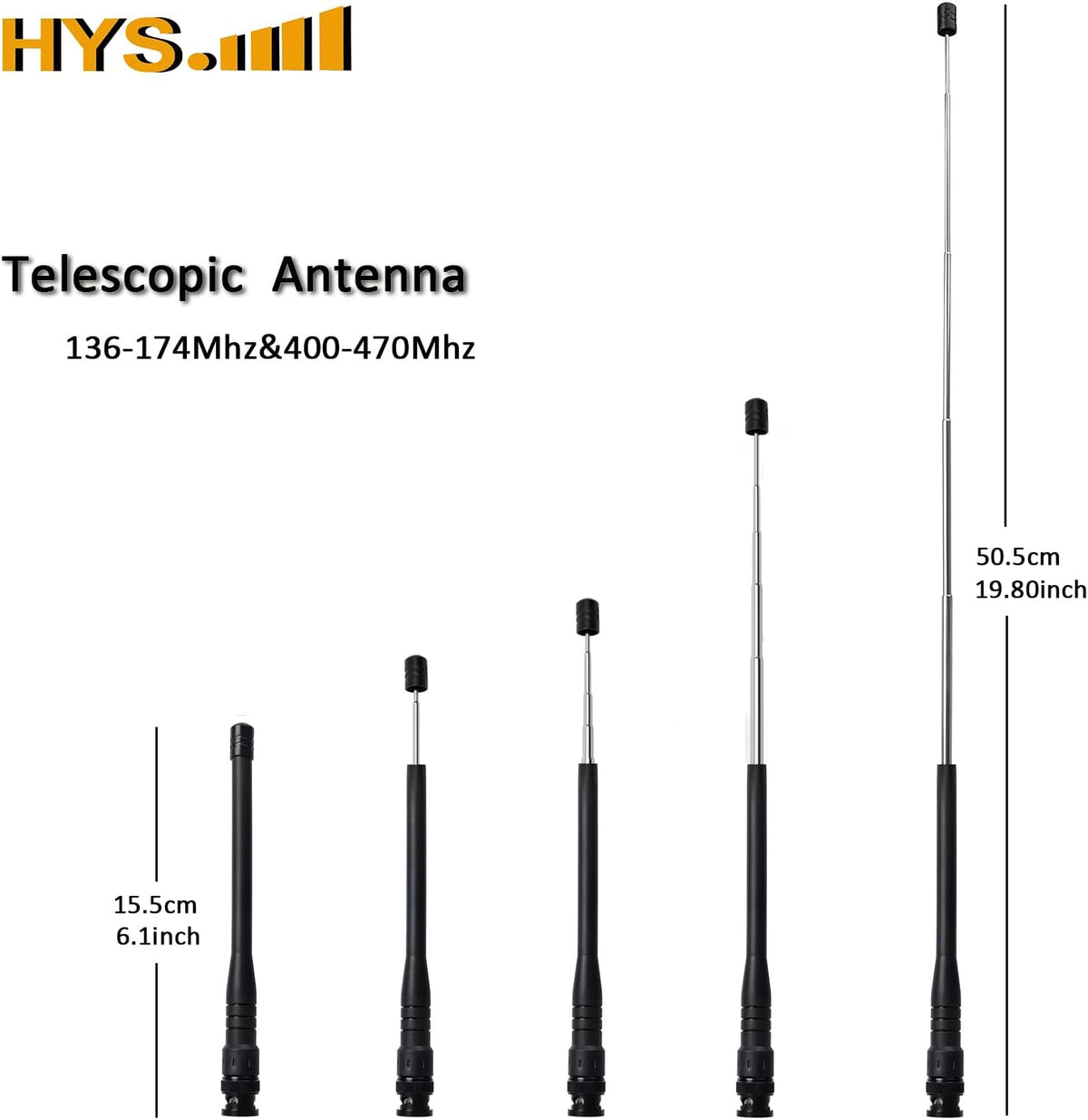 BNC Dual-Band VHF UHF Telescopic Antenna I25597
