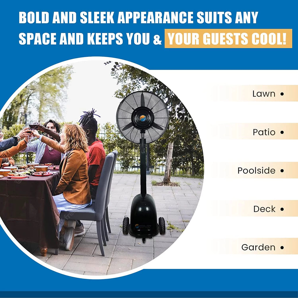 Oscillating Misting Pedestal Fan 12 Gallon 3 Speed 26 inch Black W44589