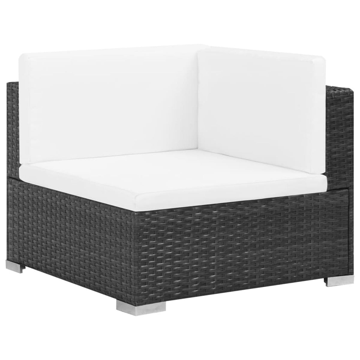 6 Piece Poly Rattan Corner Sofa Set with Coffee Table and Ottoman U4087