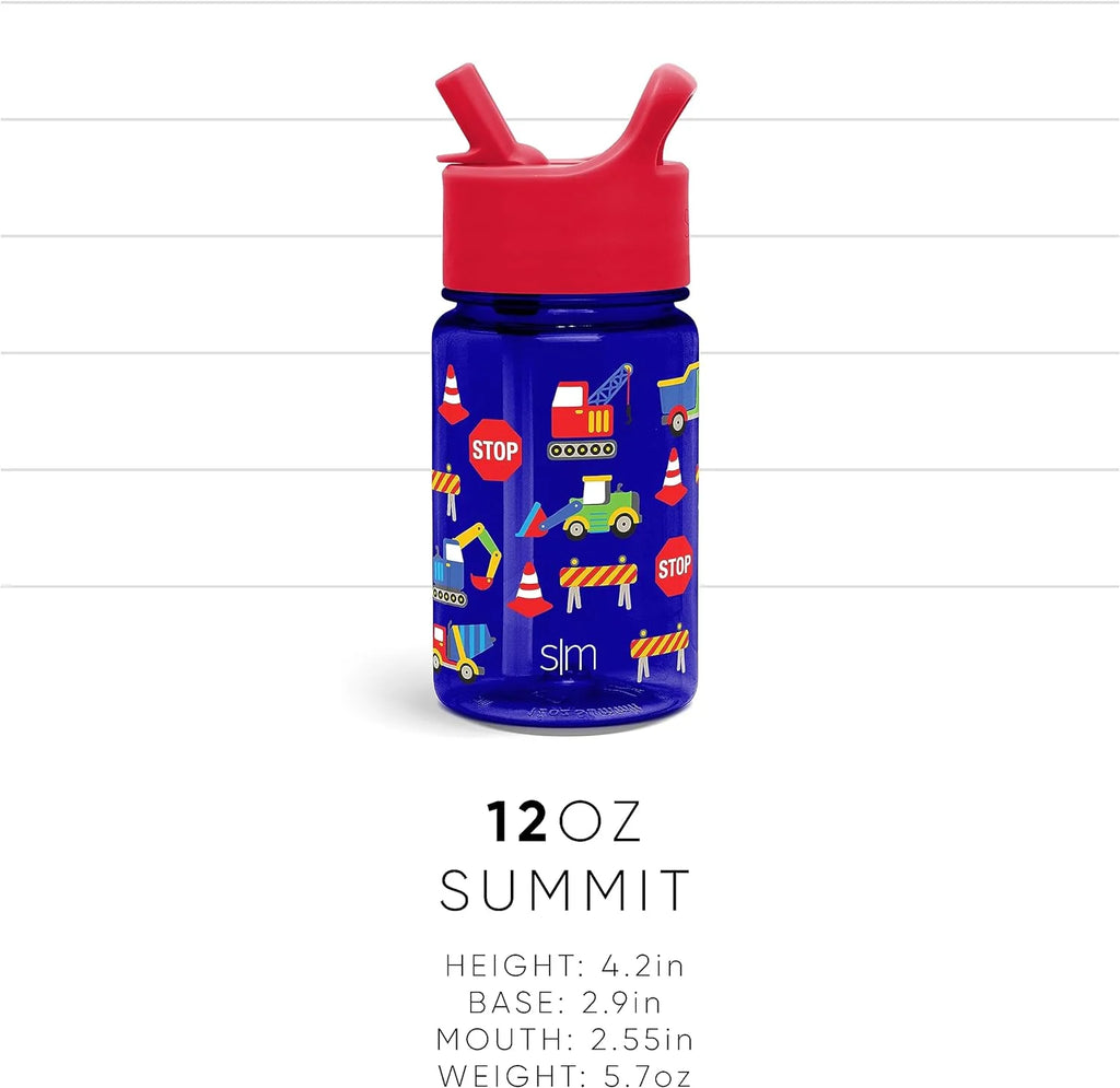 12oz BPA-Free Tritan Kids Water Bottle with Straw Lid F4842