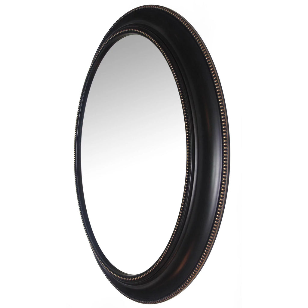 Black and Gold Oval 30-inch Wall Mirror C1237