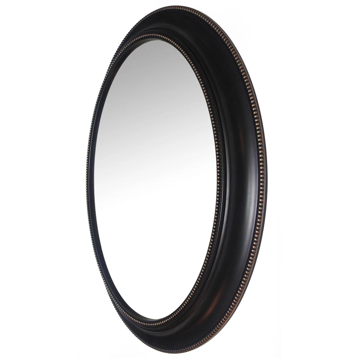 Black and Gold Oval 30-inch Wall Mirror C1237