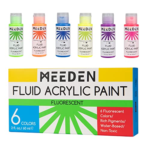 6 Colors Fluorescent Acrylic Paint Set, 2 oz P246035