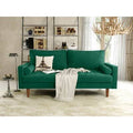 Green Velvet Square Arm Loveseat W2501