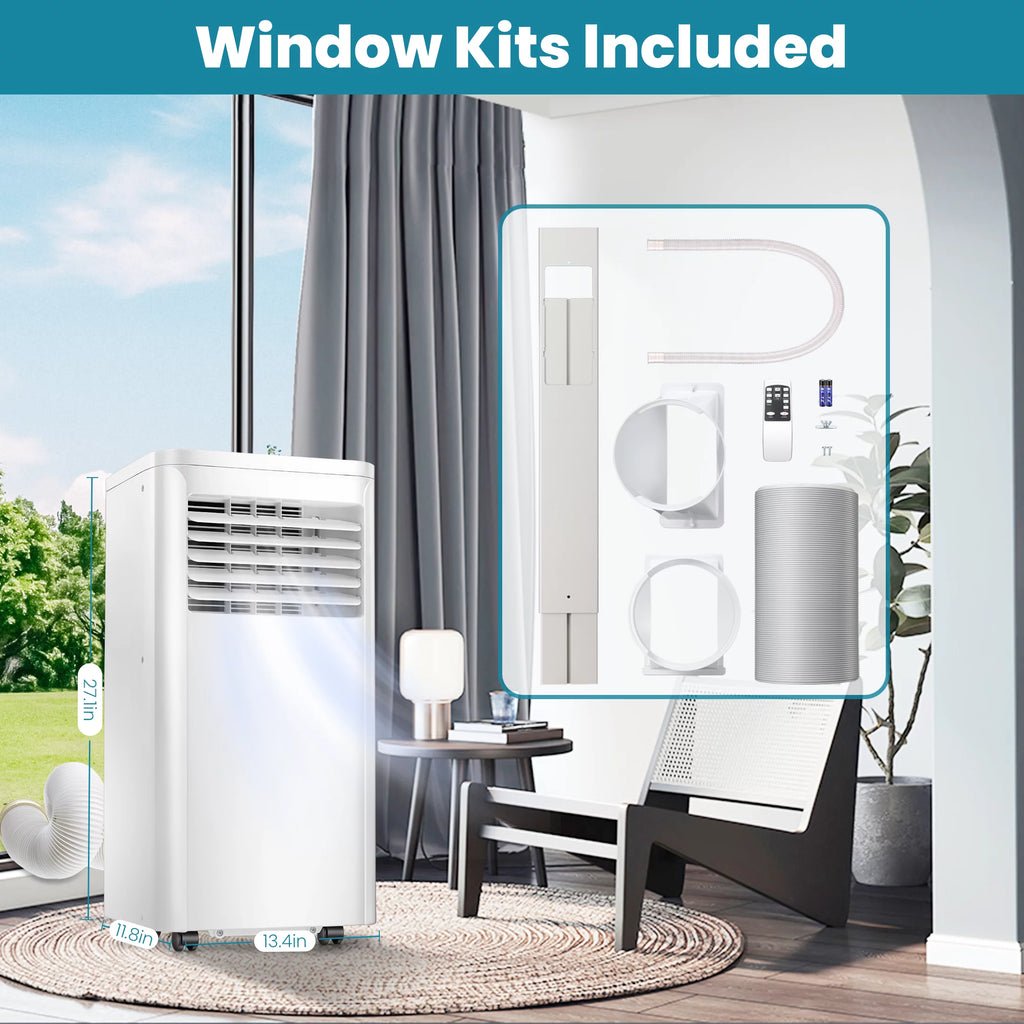 6000BTU 3-in-1 Portable Air Conditioner with Dehumidifier Fan White C82864