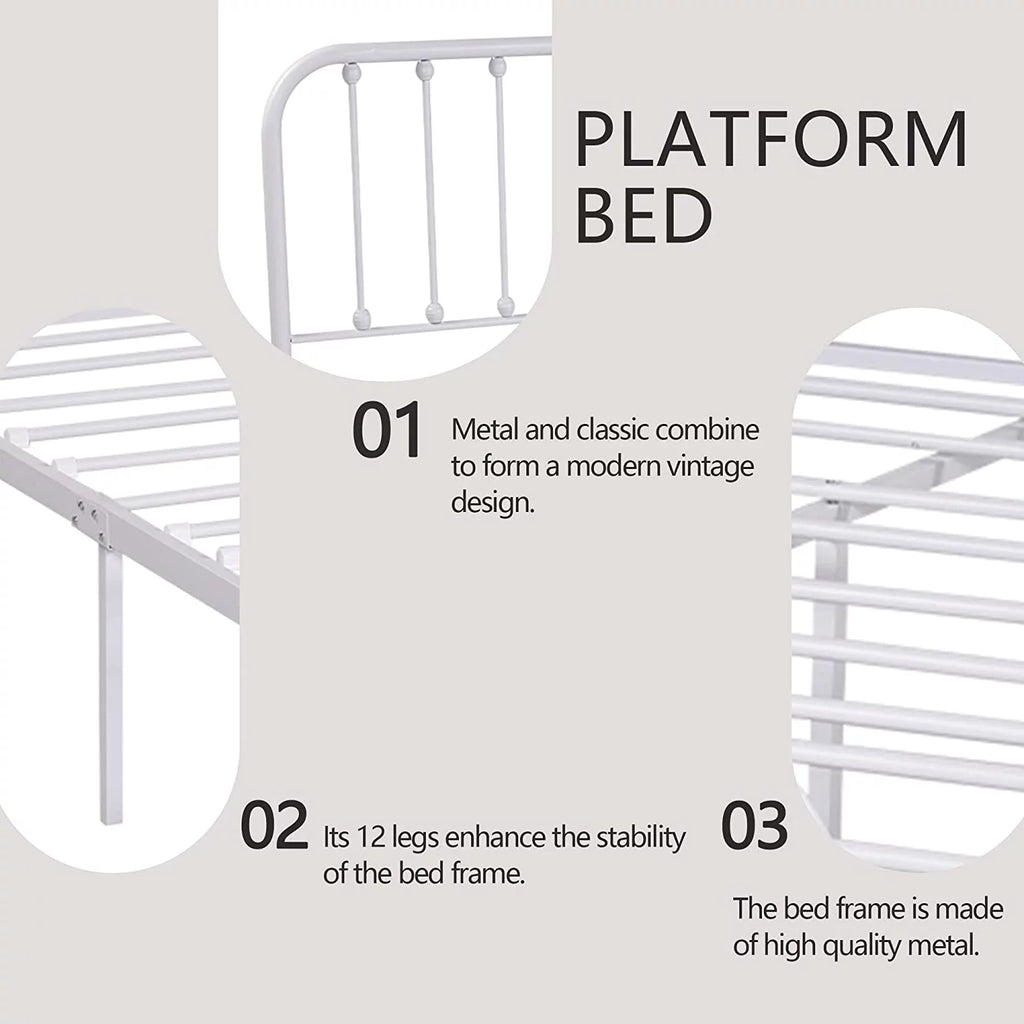 Sturdy Metal Platform Twin Bed Frame W197