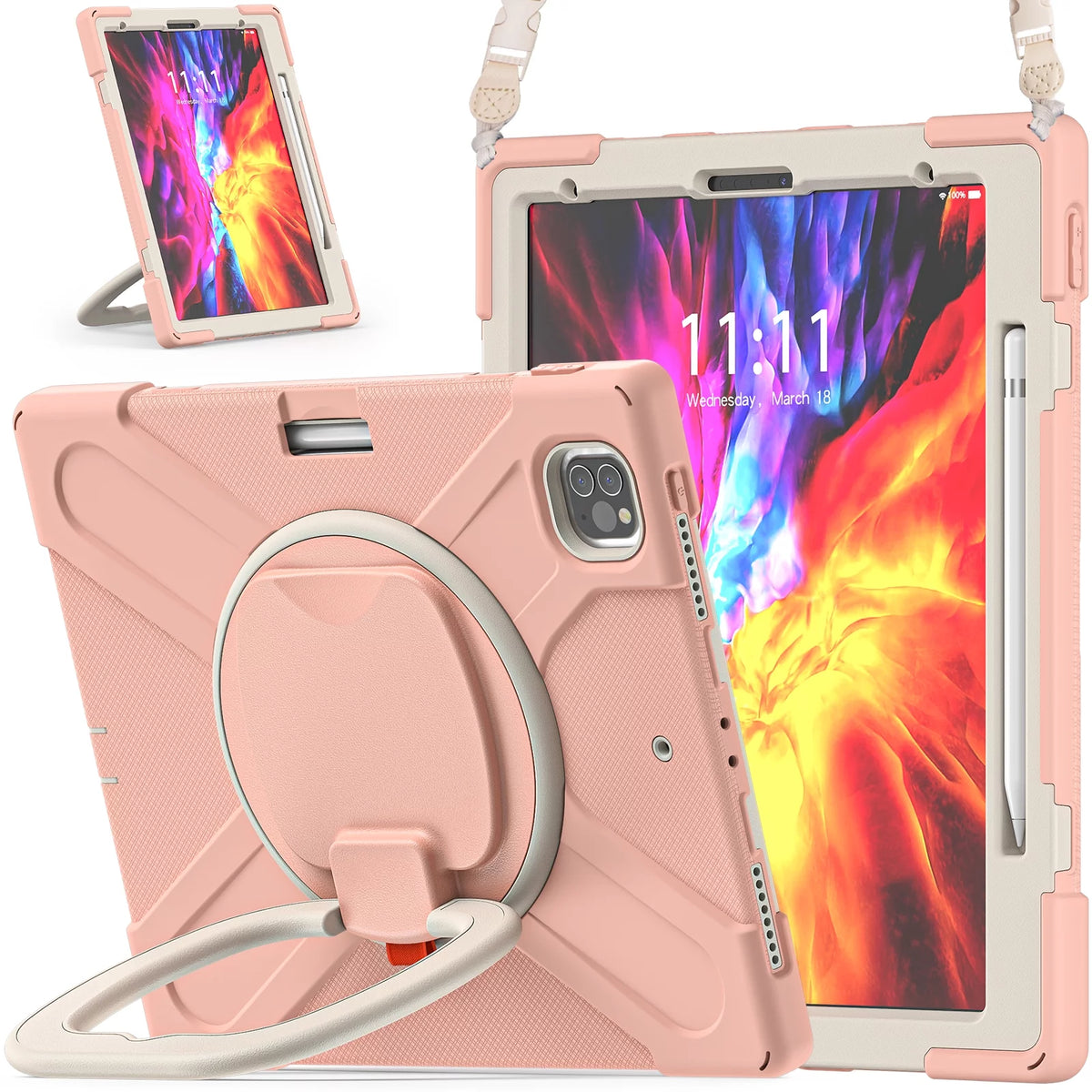 iPad Pro 12.9 Case Heavy Duty Rugged Shockproof Protective Cover with Kickstand G216