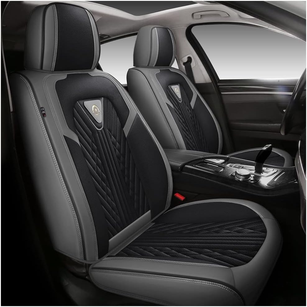 Red-Black PU Leather 5 Seats Full Set Car Seat Covers T596996