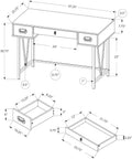Laptop Table with Drawers Metal Legs Computer Desk A8034