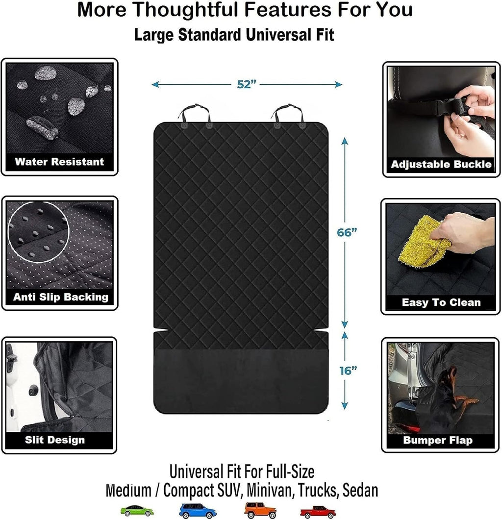 SUV Cargo Liner for Dogs Heavy Duty Waterproof Nonslip Car Trunk Mat Seat Cargo Cover Side and Bumper Protector Pet Cargo Liner Large Standard Universal fit Pack of 2 T681755