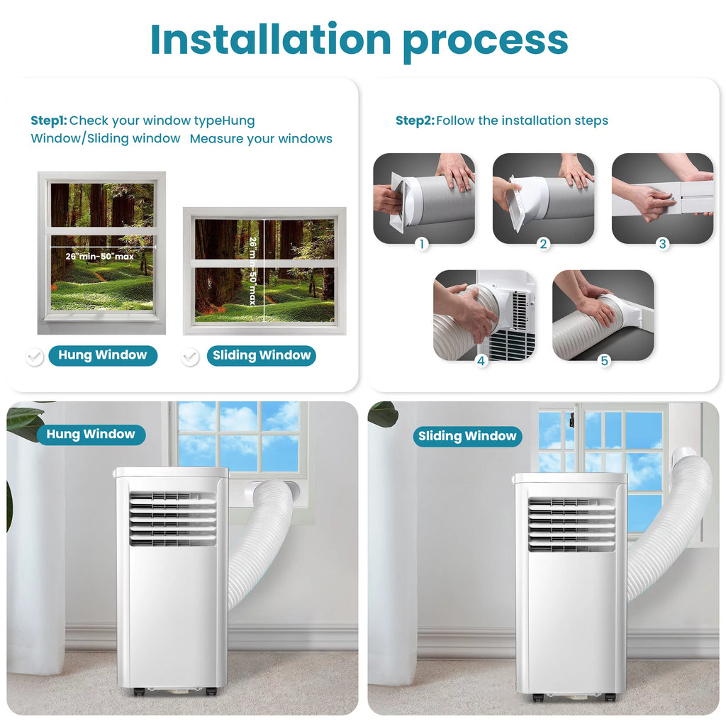 6000BTU 3-in-1 Portable Air Conditioner with Dehumidifier Fan White C82864