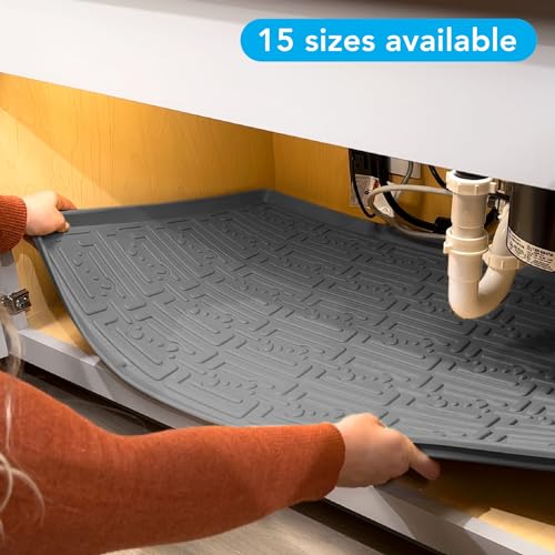 Gray 40" x 22 1/4 Waterproof Under Sink Mat R88456