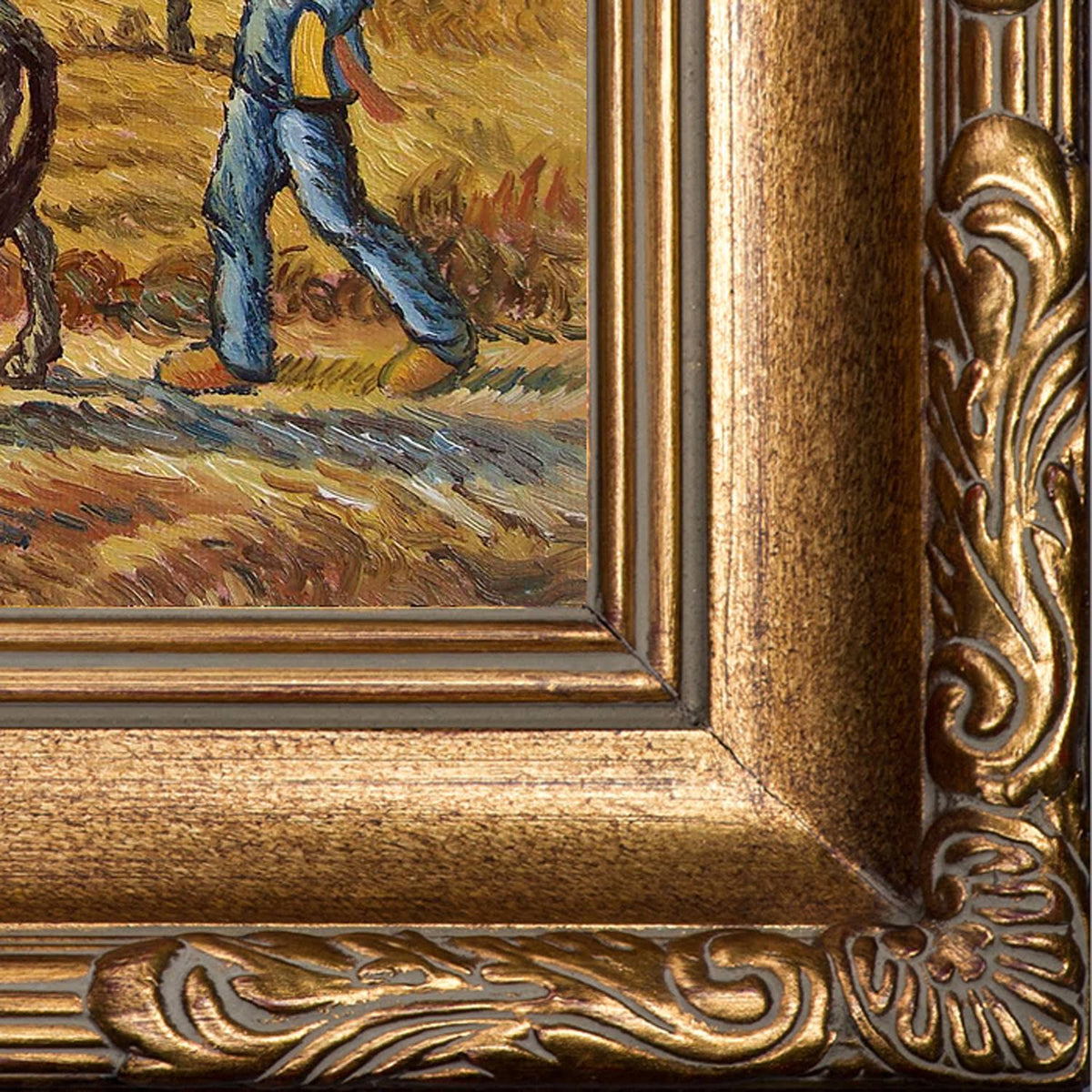 Van Gogh Peasant Couple Going to Work with Florentine Gold Frame P95308