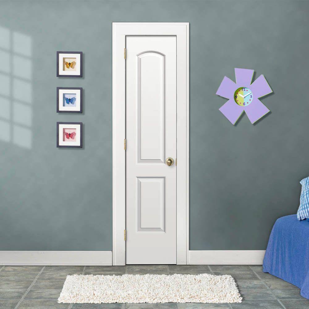 18 in. x 80 in. White Painted Right-Hand Molded Composite MDF Single Prehung Interior Door I108692