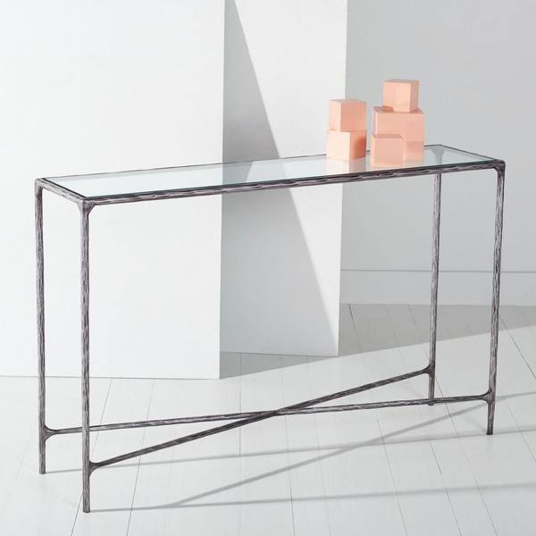Brass Rectangle Console Table Q6126