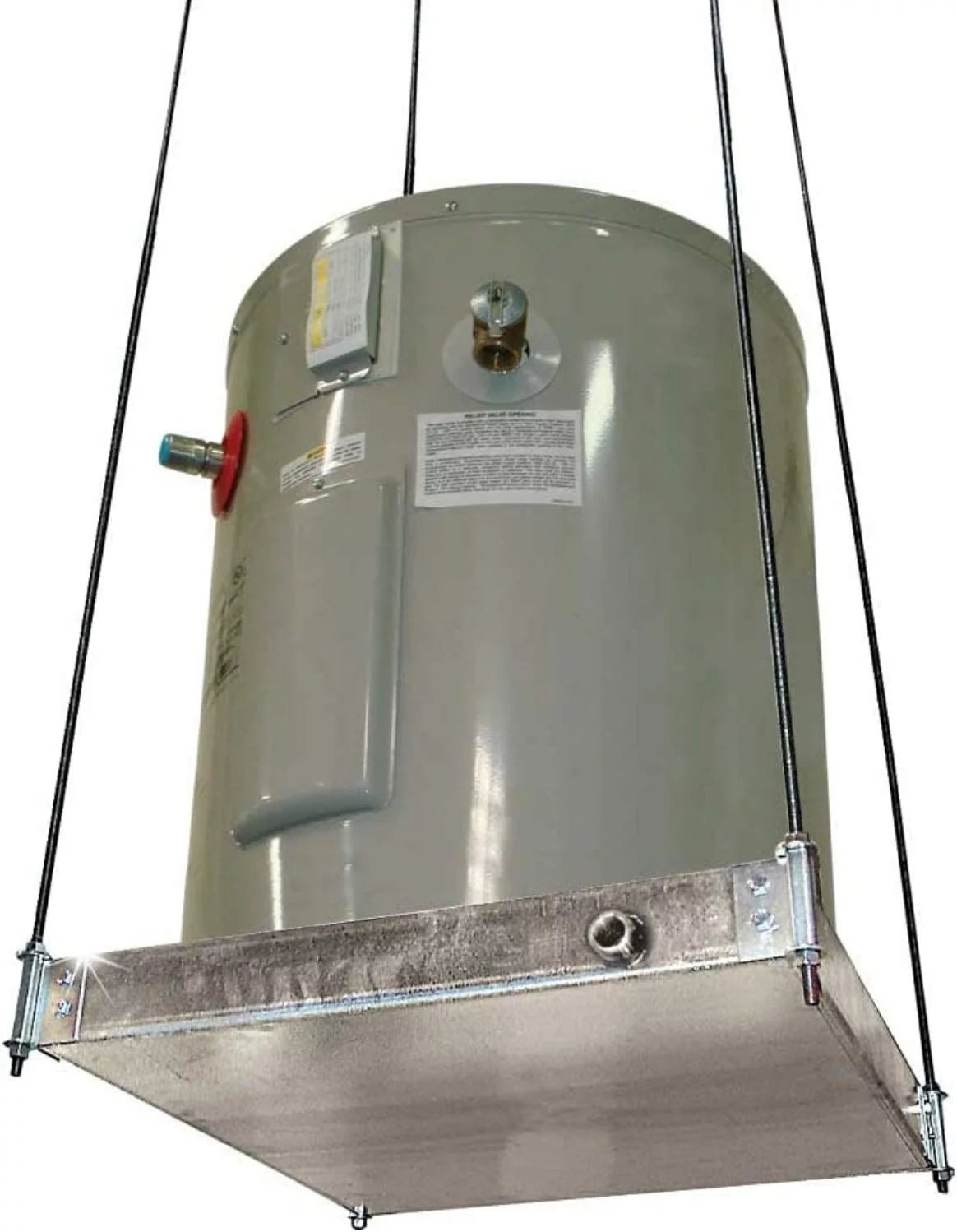 Ceiling Mounted Water Heater Platform with Steel Drain, Up To 20 Gallons V1993