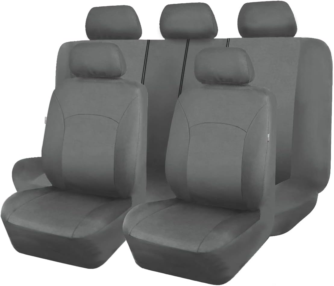 Black Purple Polyester Car Seat Covers Full Set Low Back Pack of 2 S348