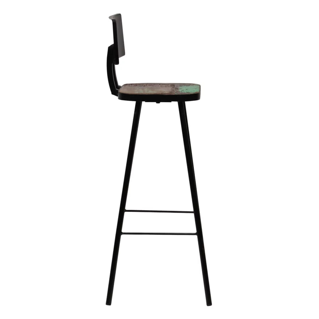 Solid Reclaimed Wood Bar Stools 2 pcs P2695