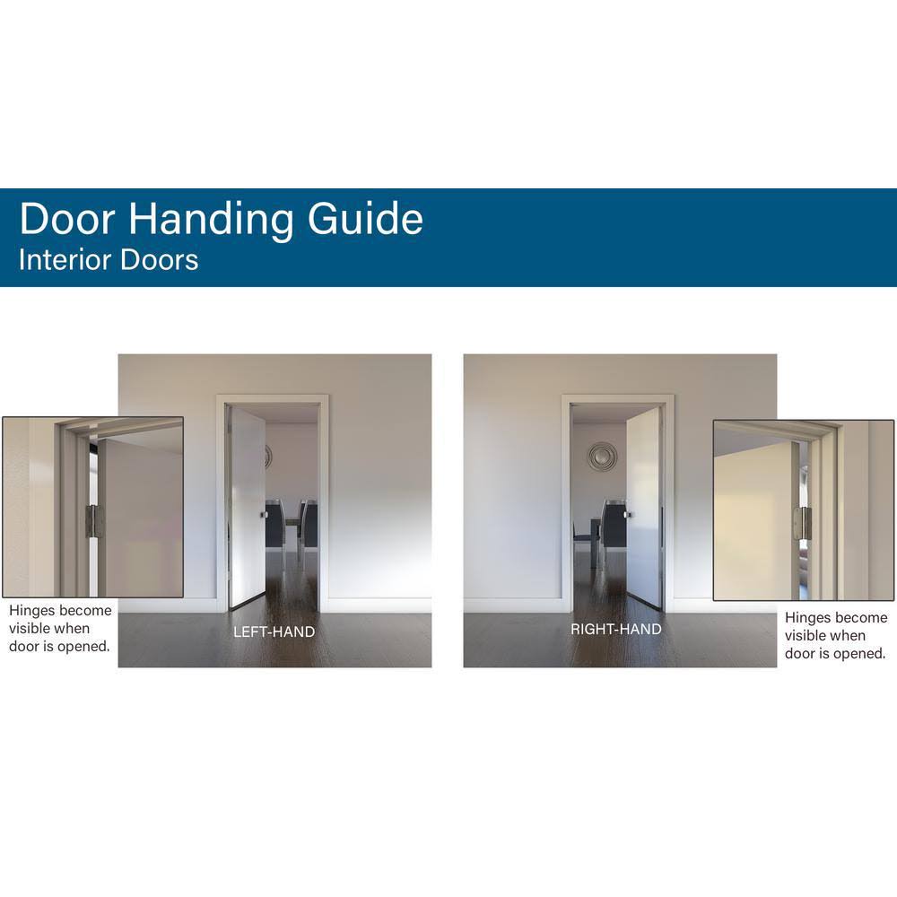 18 in. x 80 in. White Painted Right-Hand Molded Composite MDF Single Prehung Interior Door I108692