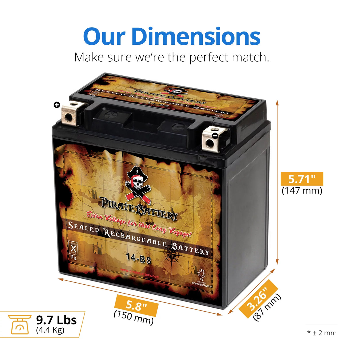 Motorcycle Battery 12 Volt 12 Ah 200 CCA T51444
