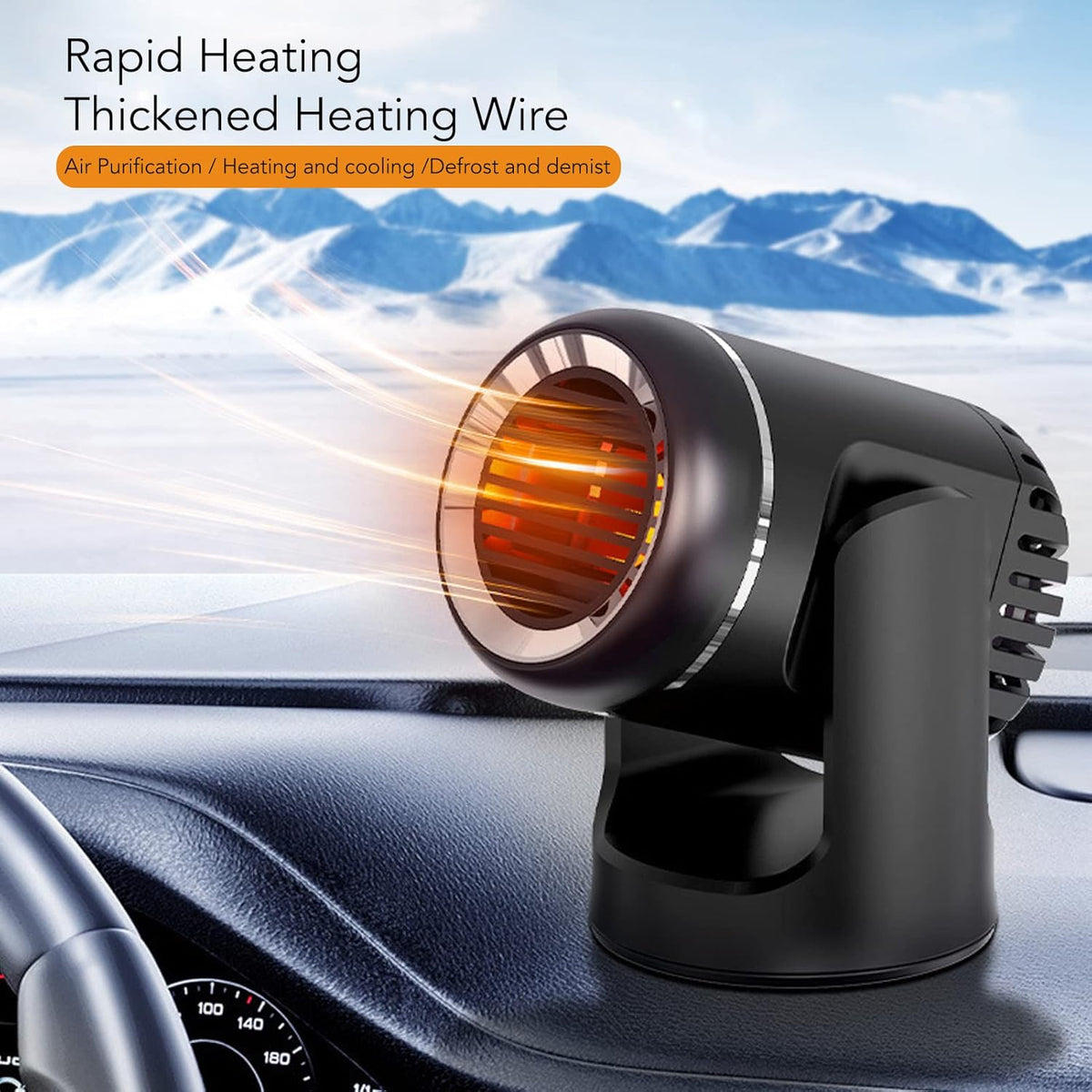 12V 200W Portable Car Windshield Defroster Demister L8834
