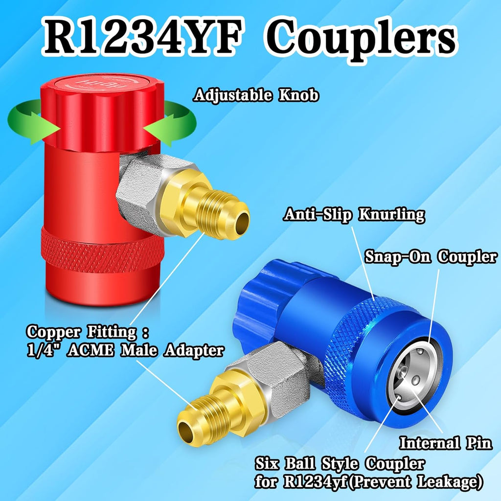 R1234yf Adapter Kit with Self-Sealing Can Taps O96361