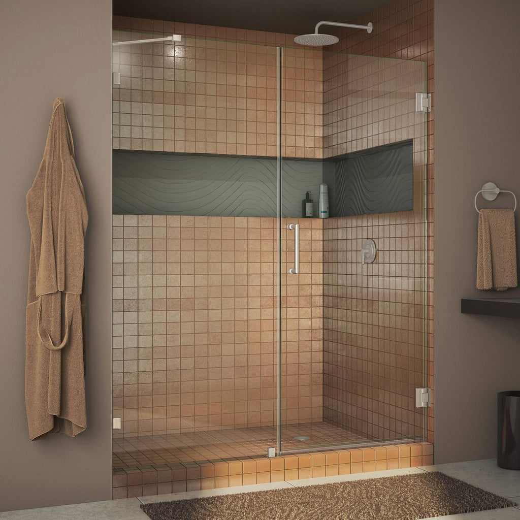 Frameless Hinged Brushed Nickel Shower Door M5231