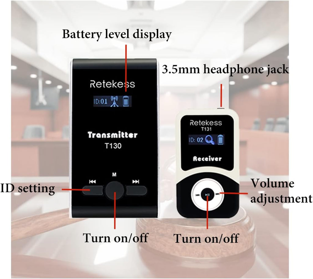 Transmitter 10 Receivers 1 Charger Base Wireless System J14820