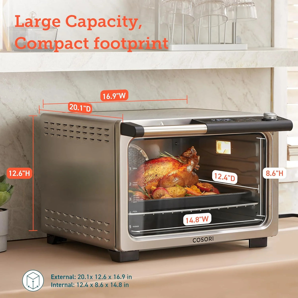 13-in-1 26-Quart Ceramic Air Fryer Toaster Oven Combo C86364