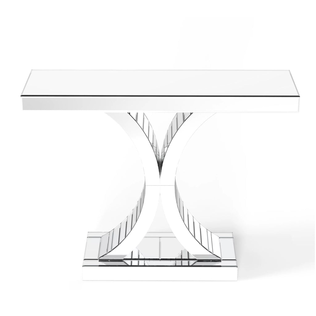 Modern Mirrored Console Table Glass Accent Table F733