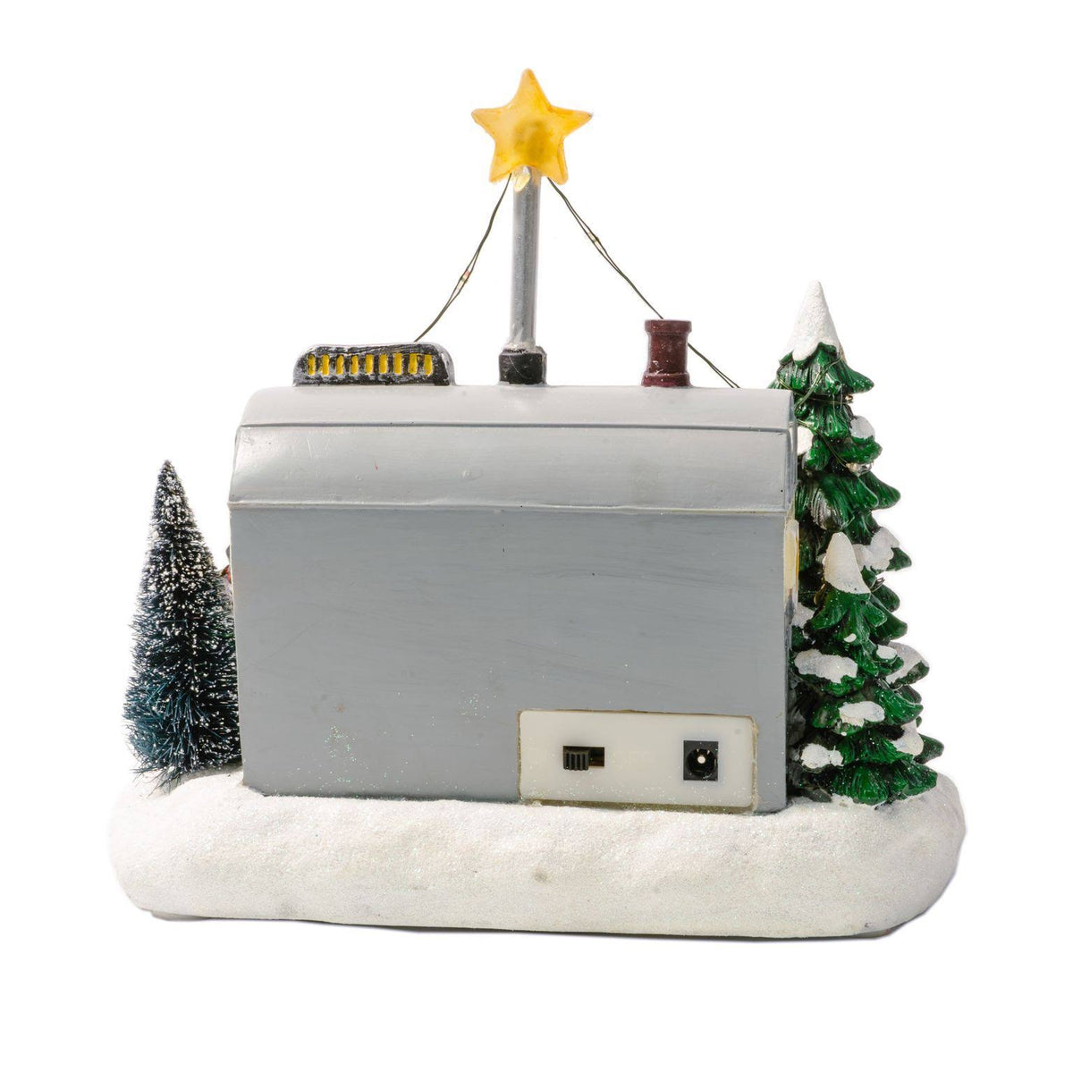 Grey Polyresin LED Christmas Camper O15651