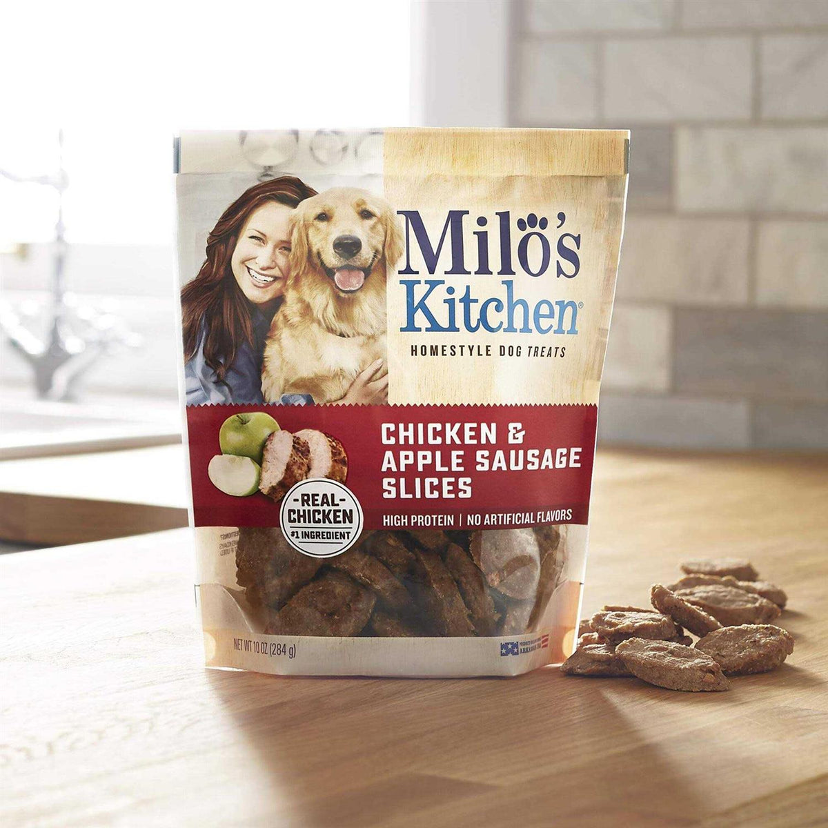 Chicken & Apple Sausage Slices Dog Treats G212