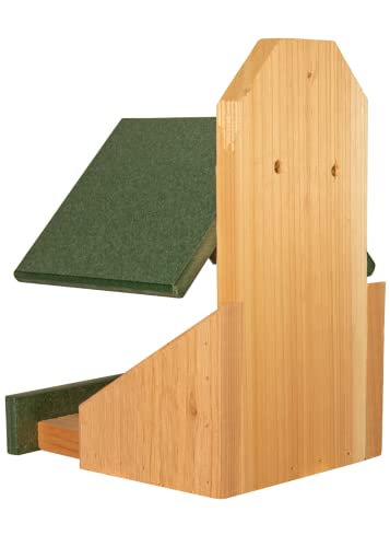 Cedar Robin Roost Birdhouse with Recycled Poly Lumber Roof (Green) Q4580
