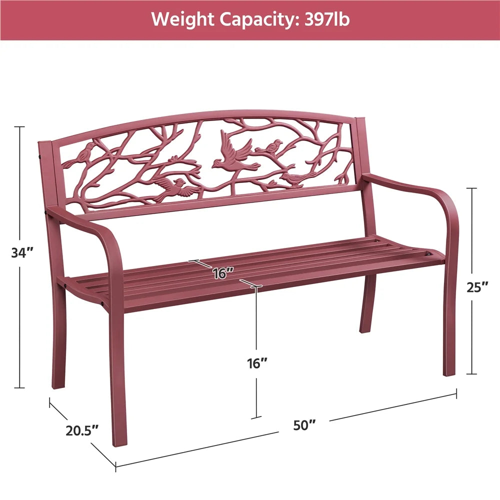 Red Patio Garden Bench U76749