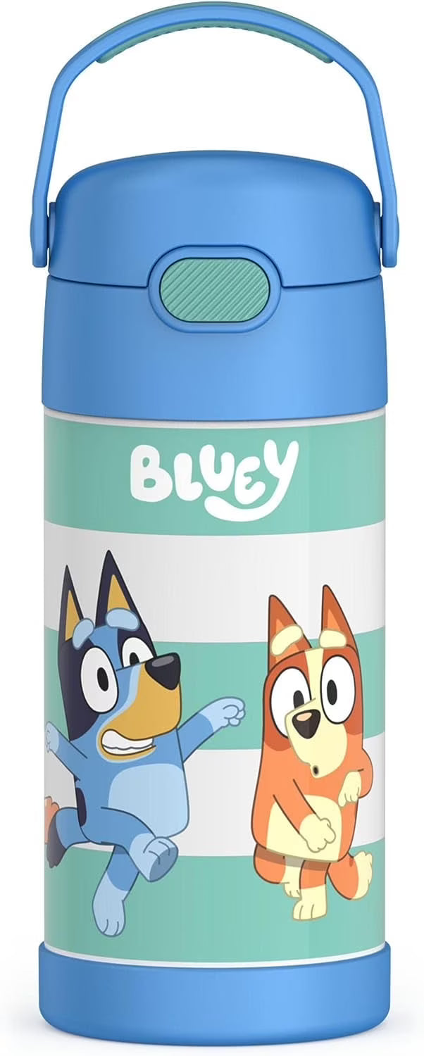 Bluey 12 Ounce Stainless Steel Kids Straw Bottle M5668