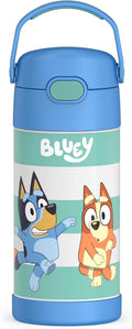 Bluey 12 Ounce Stainless Steel Kids Straw Bottle M5668