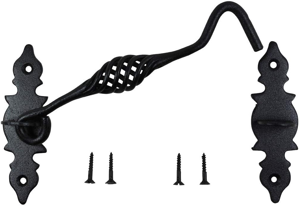 Black Wrought Iron Cabin Hook Eye Latches 6.5 Long Pack of 6 H483115