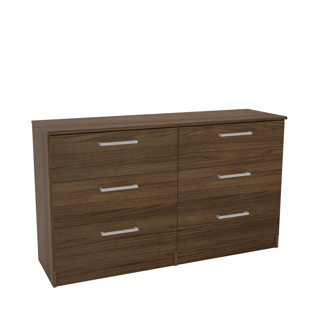 White 6 Drawer Wood Double Dresser C2681