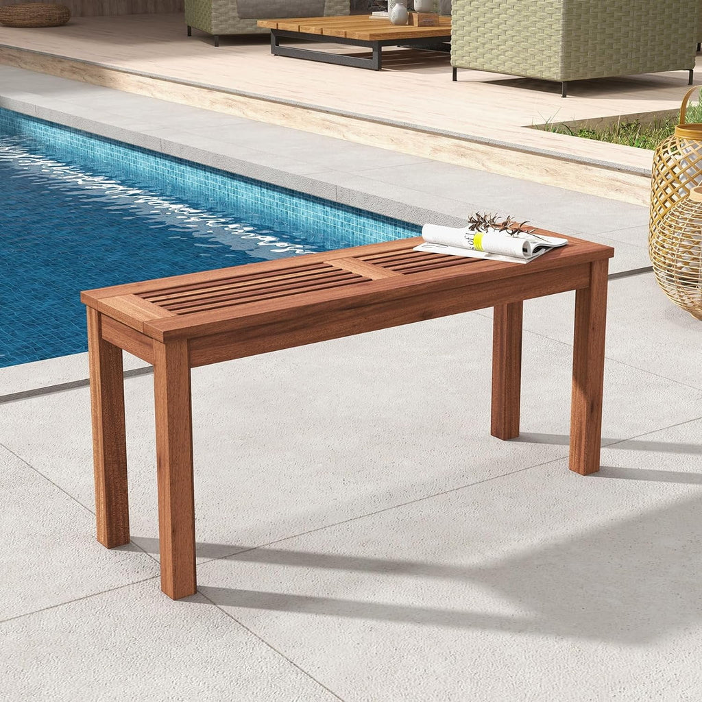 Weather Resistant Solid Wood 2 Seater Outdoor Bench E912891