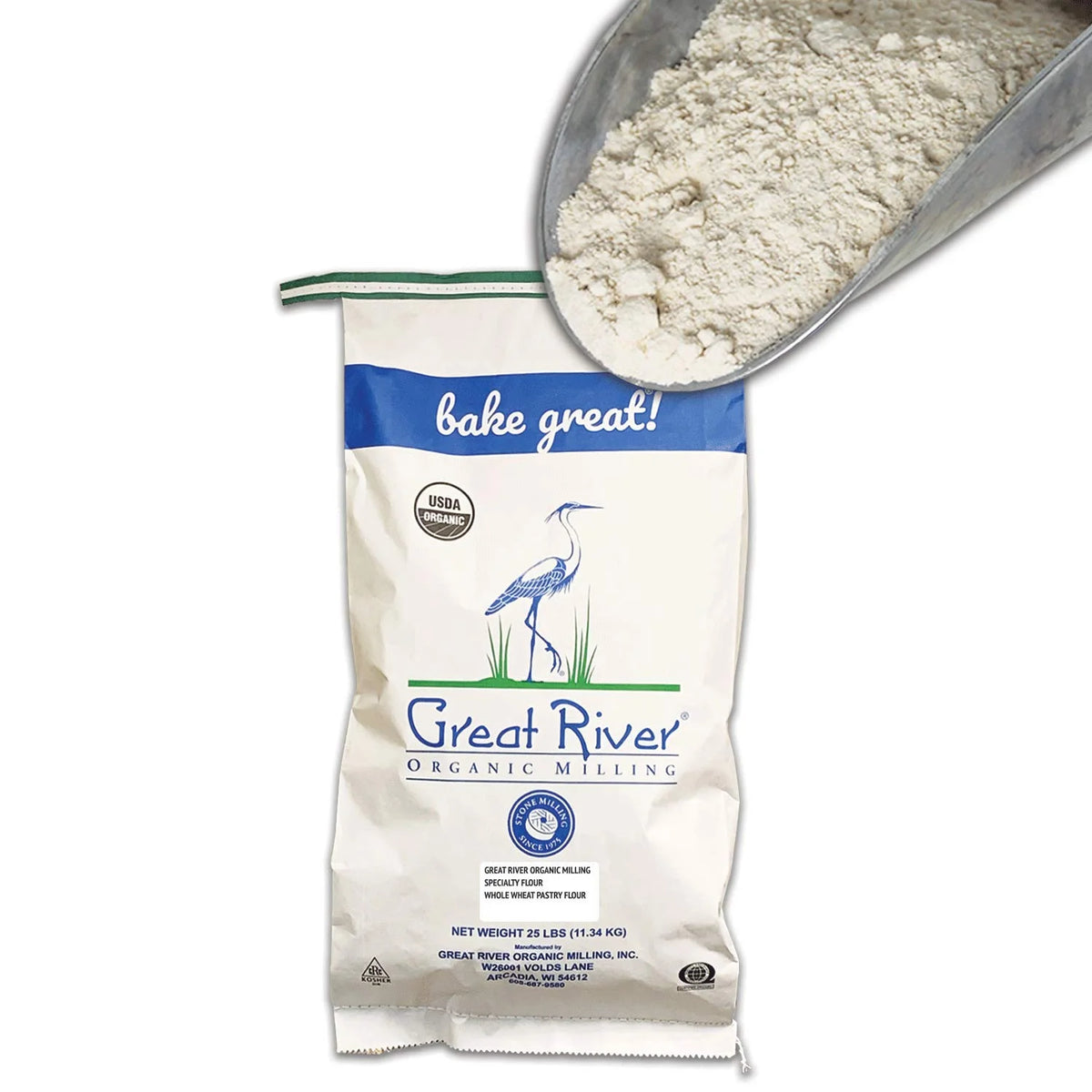 Organic Whole Wheat Pastry Flour, Stone Ground, 25 Pounds S56541