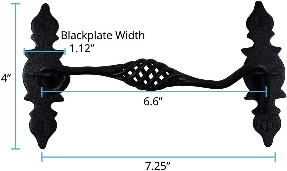 Black Wrought Iron Cabin Hook Eye Latches 6.5 Long Pack of 6 H483115
