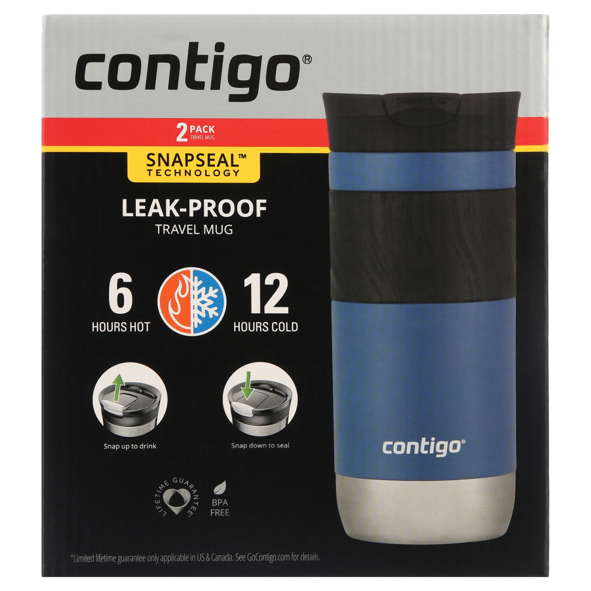 16 oz Insulated Stainless Steel Travel Mug 2-Pack E7802