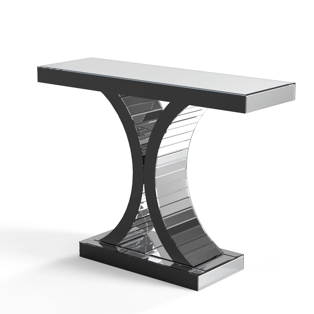 Modern Mirrored Console Table Glass Accent Table F733