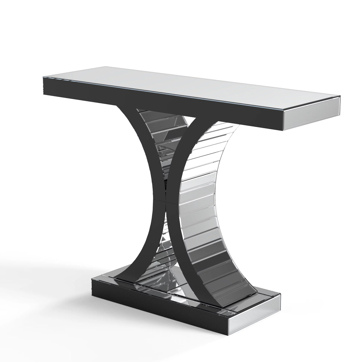 Modern Mirrored Console Table Glass Accent Table F733