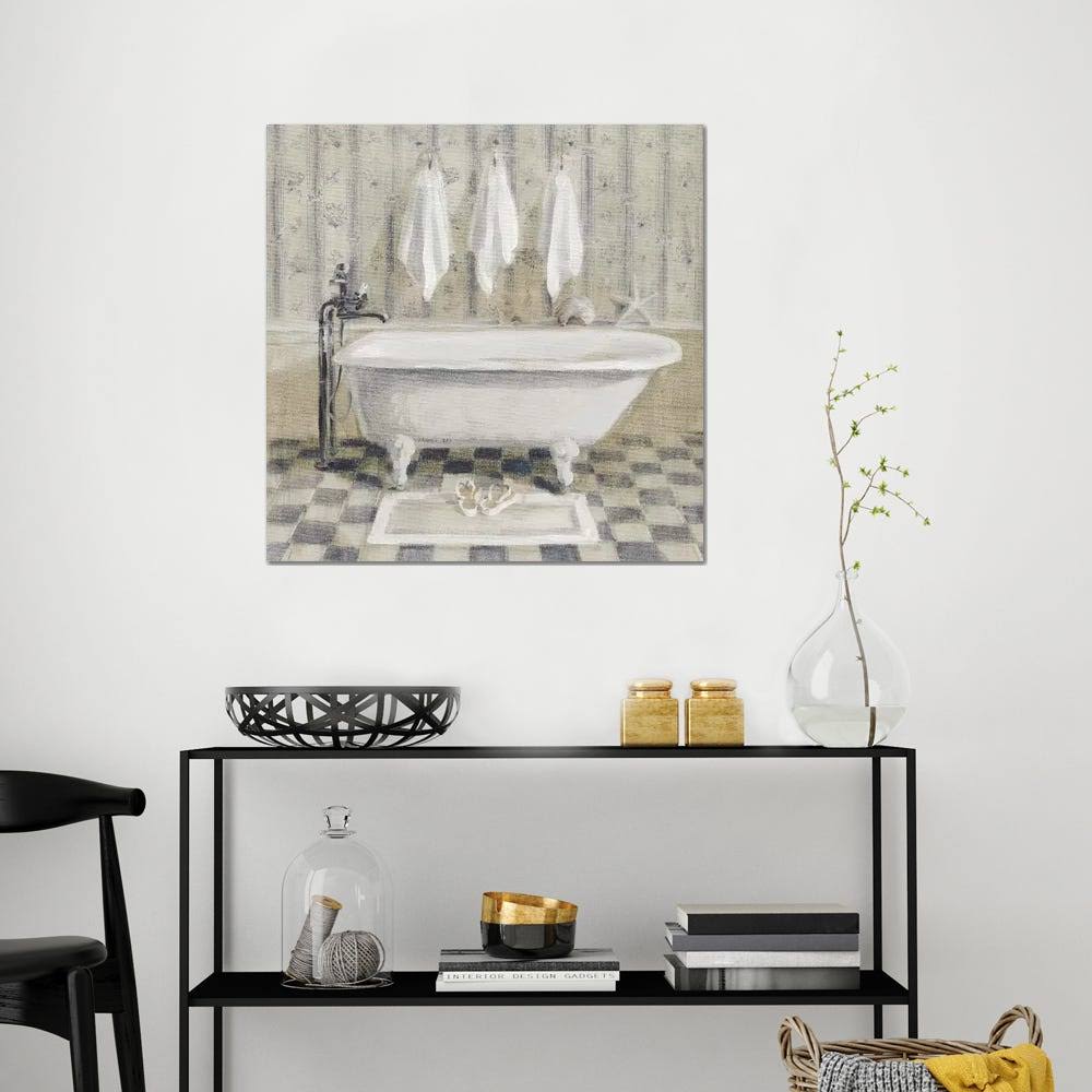 Victorian Bath IV White Tub Canvas Art K58245