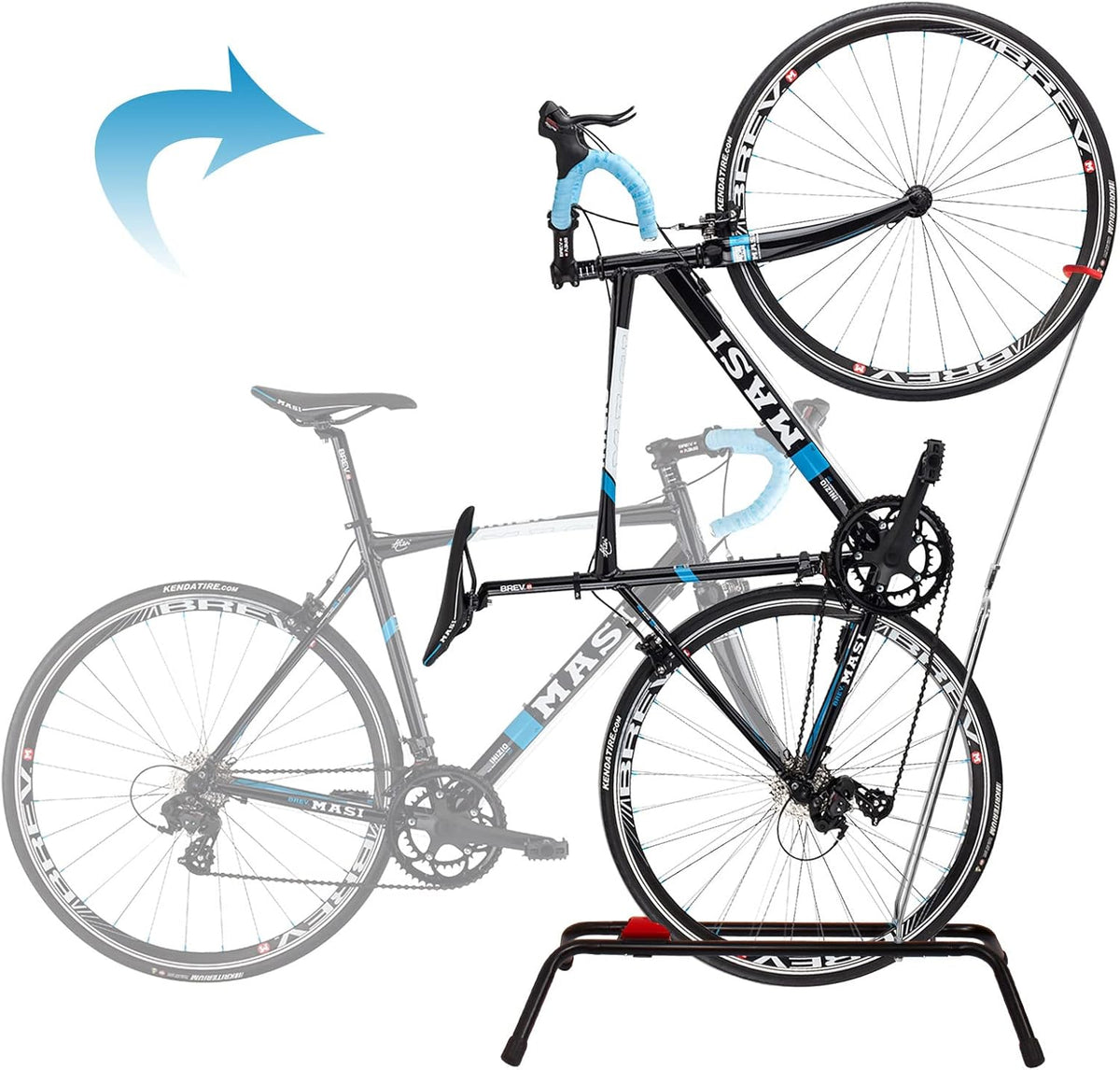 Bike Stand Vertical Bicycle Rack Floor Stand with Wheel Stabilizer Strap T84603