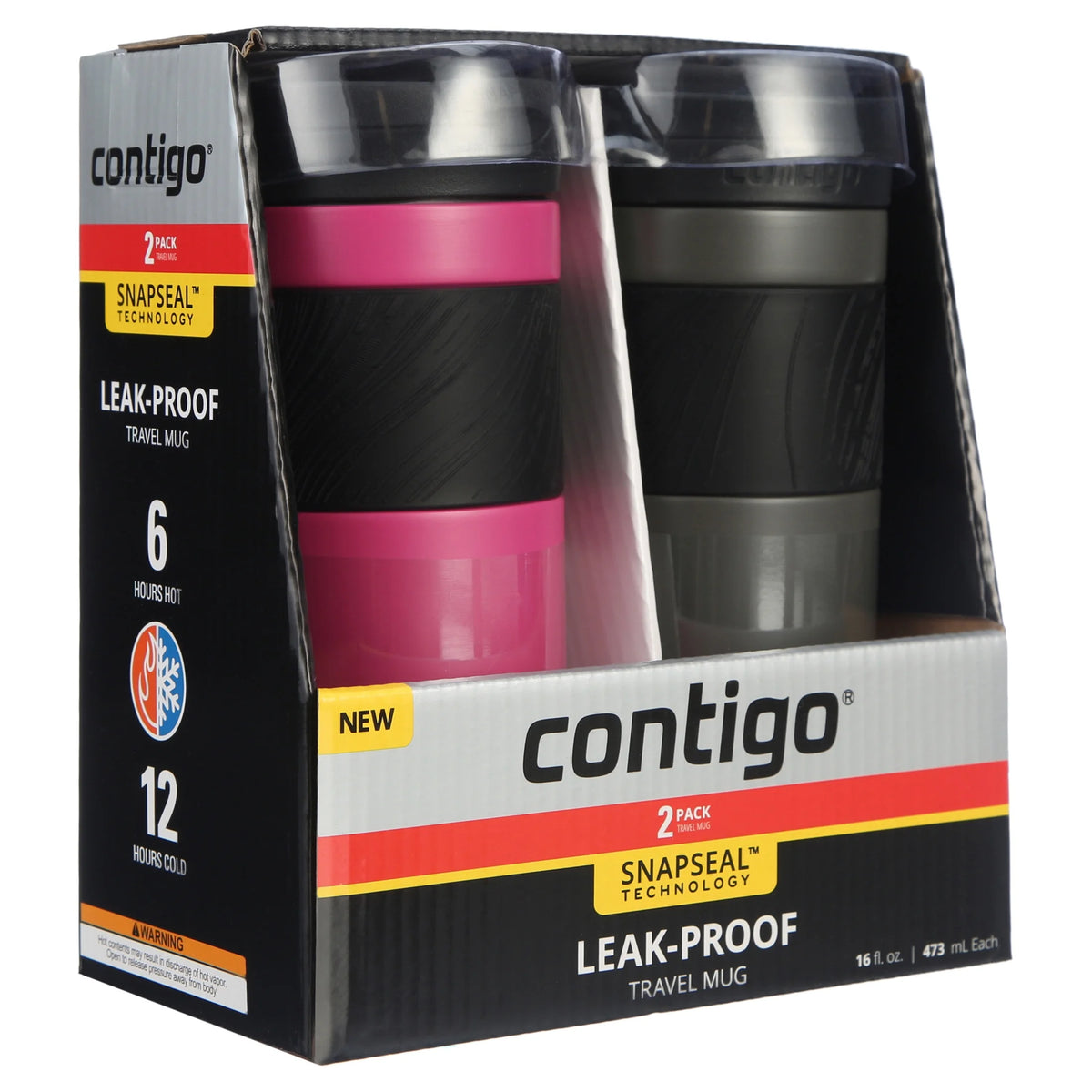 16 oz Insulated Stainless Steel Travel Mug 2-Pack E7802