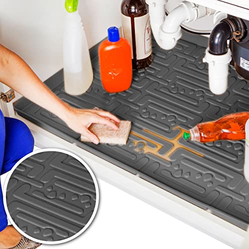 Gray 40" x 22 1/4 Waterproof Under Sink Mat R88456