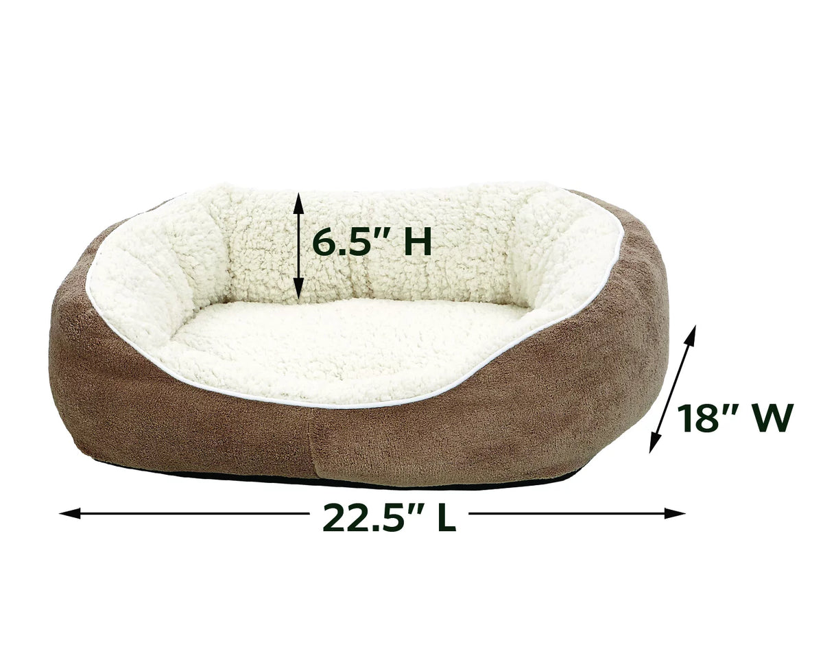 Ultra-Soft Fleece Dog & Cat Bed, Small, Brown W84794